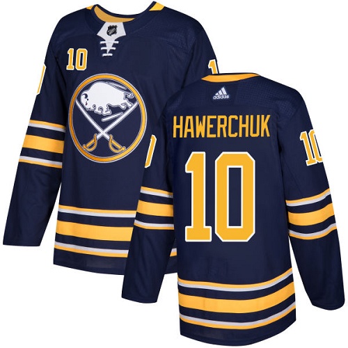 Men Adidas Buffalo Sabres #10 Dale Hawerchuk Navy Blue Home Authentic Stitched NHL Jersey